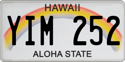 HI license plate YIM252