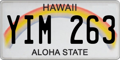 HI license plate YIM263