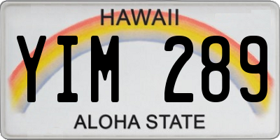 HI license plate YIM289