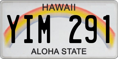 HI license plate YIM291