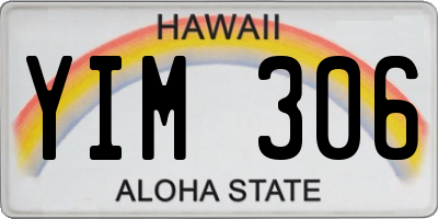 HI license plate YIM306