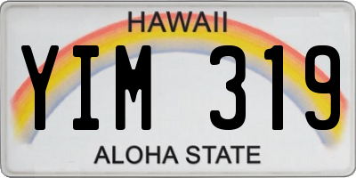 HI license plate YIM319