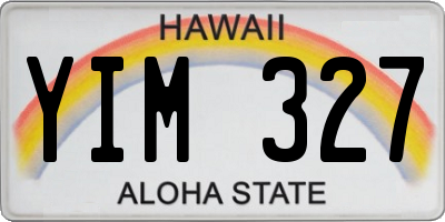 HI license plate YIM327