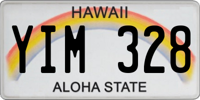 HI license plate YIM328
