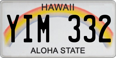 HI license plate YIM332