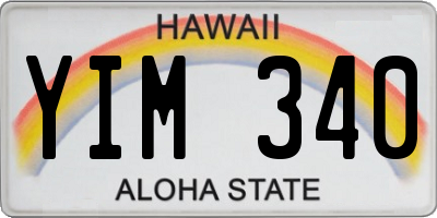 HI license plate YIM340
