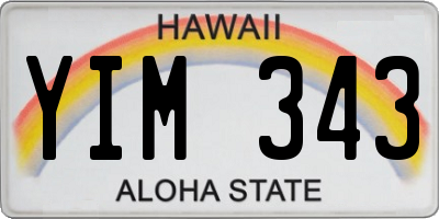 HI license plate YIM343