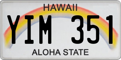 HI license plate YIM351