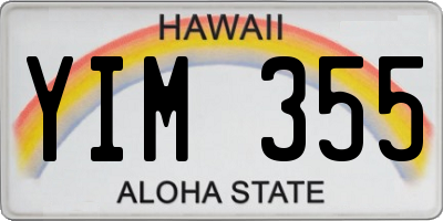 HI license plate YIM355