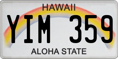 HI license plate YIM359