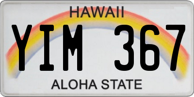 HI license plate YIM367