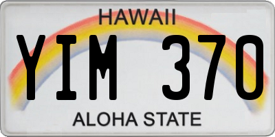 HI license plate YIM370