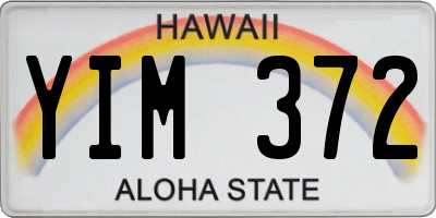 HI license plate YIM372