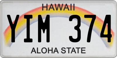 HI license plate YIM374