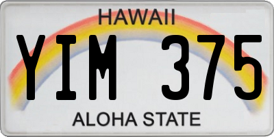 HI license plate YIM375