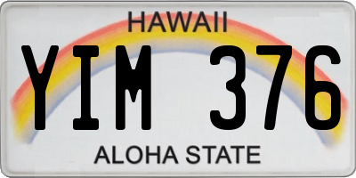 HI license plate YIM376