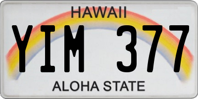 HI license plate YIM377
