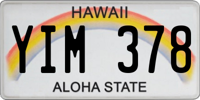 HI license plate YIM378