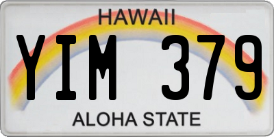 HI license plate YIM379