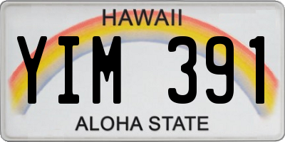 HI license plate YIM391