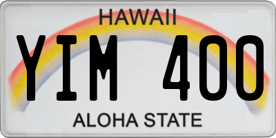 HI license plate YIM400