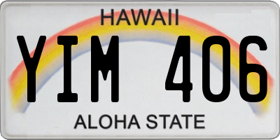 HI license plate YIM406
