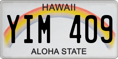 HI license plate YIM409