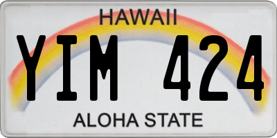 HI license plate YIM424