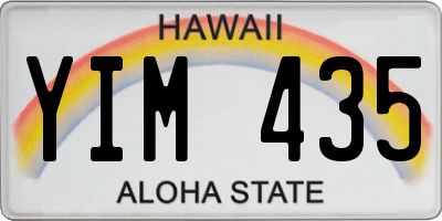 HI license plate YIM435