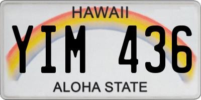 HI license plate YIM436