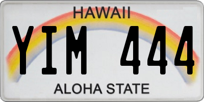 HI license plate YIM444