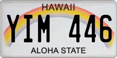 HI license plate YIM446