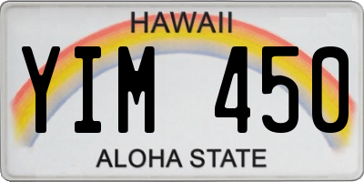 HI license plate YIM450