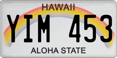 HI license plate YIM453