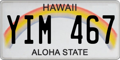 HI license plate YIM467