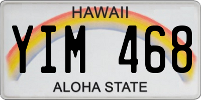 HI license plate YIM468