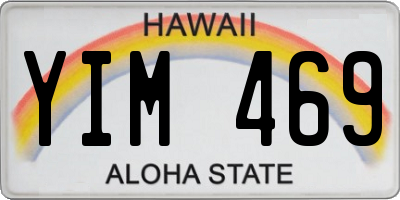 HI license plate YIM469