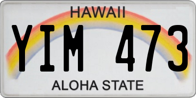 HI license plate YIM473