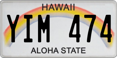 HI license plate YIM474