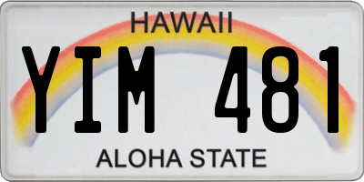 HI license plate YIM481
