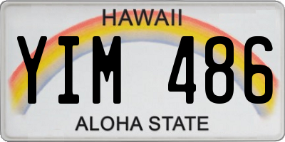 HI license plate YIM486