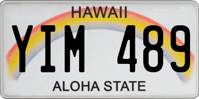 HI license plate YIM489