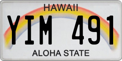 HI license plate YIM491