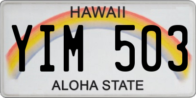 HI license plate YIM503