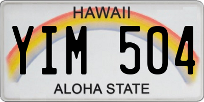 HI license plate YIM504