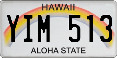 HI license plate YIM513