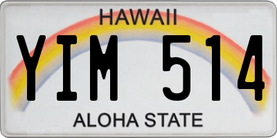 HI license plate YIM514