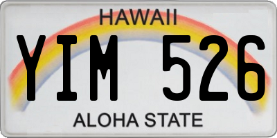 HI license plate YIM526