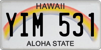 HI license plate YIM531