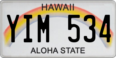 HI license plate YIM534